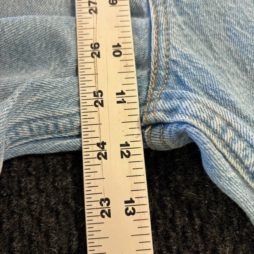 Levi's 70s High Flare Denim Jeans Light Wash Distressed Raw Hem Size‎ 26